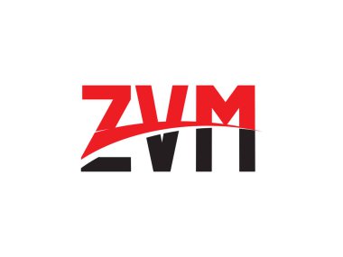Beyaz arkaplanda izole edilmiş ZVM harfleri, vektör logosu