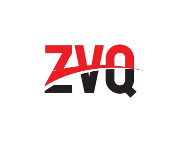 Beyaz arkaplanda izole edilmiş ZVQ harfleri, vektör logosu