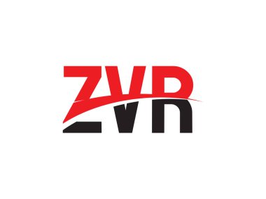 Beyaz arkaplanda izole edilmiş ZVR harfleri, vektör logosu