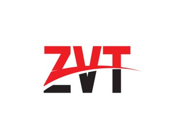 Beyaz arkaplanda izole edilmiş ZVT harfleri, vektör logosu