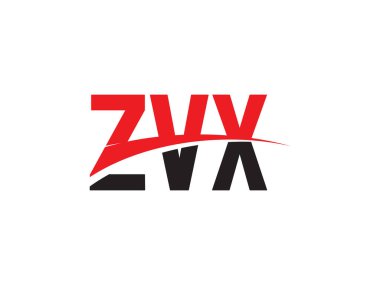 Beyaz arkaplanda izole edilmiş ZVX harfleri, vektör logosu