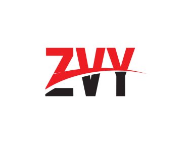 Beyaz arkaplanda izole edilmiş ZVY harfleri, vektör logosu