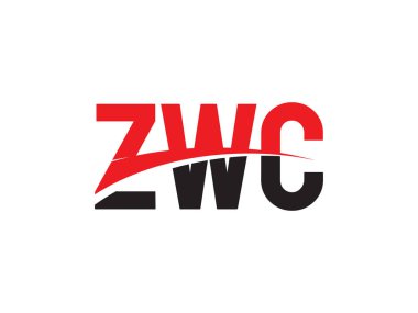 Beyaz arkaplan ve vektör logosunda ZWC harfleri izole edildi