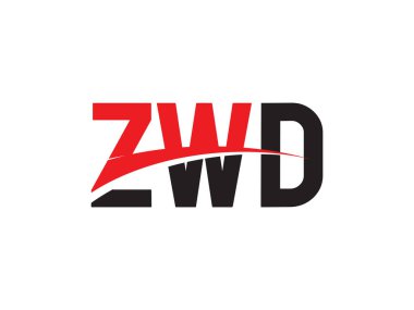 Beyaz arkaplan ve vektör logosunda ZWD harfleri izole edildi