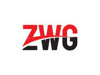 Beyaz arkaplanda izole edilmiş ZWG harfleri, vektör logosu