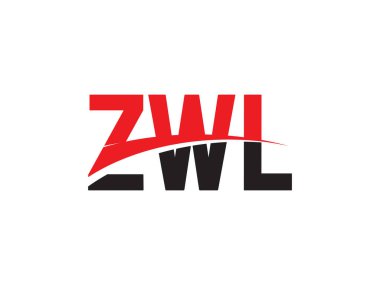 Beyaz arkaplan ve vektör logosunda ZWL harfleri izole edildi