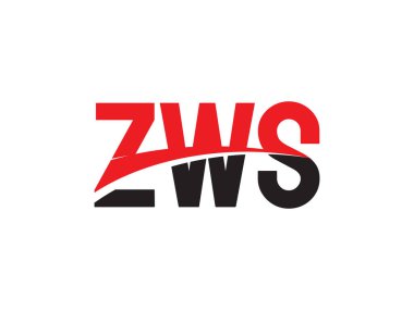Beyaz arkaplanda izole edilmiş ZWS harfleri, vektör logosu