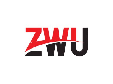 Beyaz arkaplanda izole edilmiş ZWU harfleri, vektör logosu