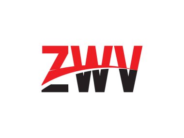 Beyaz arkaplanda izole edilmiş ZWV harfleri, vektör logosu