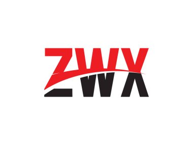 Beyaz arkaplanda izole edilmiş ZWX harfleri, vektör logosu