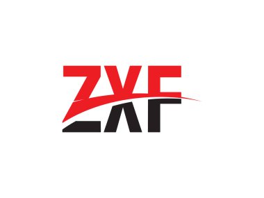 Beyaz arkaplanda izole edilmiş ZXF harfleri, vektör logosu