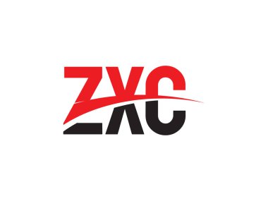 Beyaz arkaplanda izole edilmiş ZXC harfleri, vektör logosu