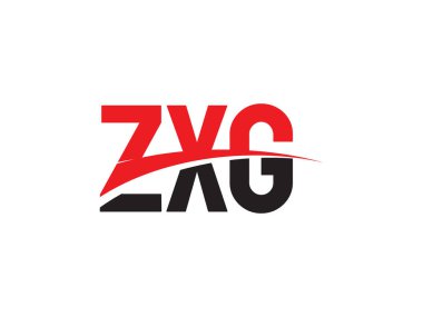 Beyaz arkaplanda izole edilmiş ZXG harfleri, vektör logosu