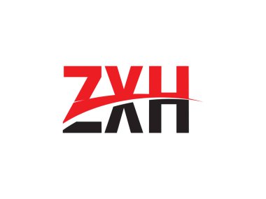 Beyaz arkaplanda izole edilmiş ZXH harfleri, vektör logosu