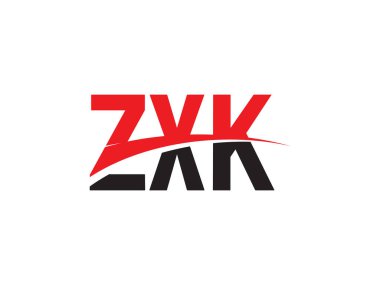 Beyaz arkaplanda izole edilmiş ZXK harfleri, vektör logosu