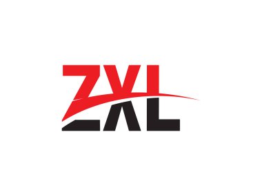 Beyaz arkaplanda izole edilmiş ZXL harfleri, vektör logosu