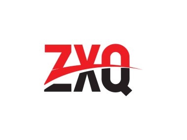 Beyaz arkaplanda izole edilmiş ZXQ harfleri, vektör logosu