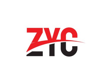 Beyaz arkaplanda izole edilmiş ZYC harfleri, vektör logosu