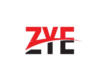 Beyaz arkaplanda ZYE harfleri izole edilmiş, vektör logosu