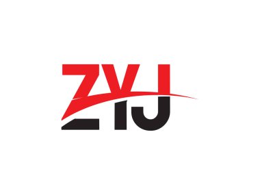 Beyaz arkaplanda ZYJ harfleri izole edilmiş, vektör logosu