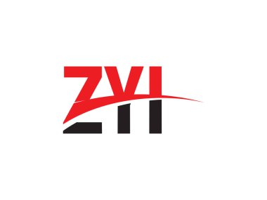 Beyaz arkaplanda izole edilmiş ZYI harfleri, vektör logosu