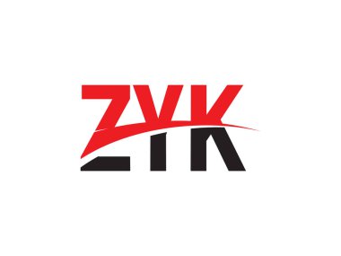 Beyaz arkaplan ve vektör logosunda ZYK harfleri izole edildi