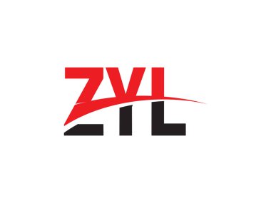 Beyaz arkaplan, vektör logosu üzerinde ZYL harfleri izole