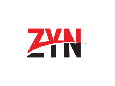Beyaz arkaplanda izole edilmiş ZYN harfleri, vektör logosu