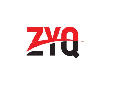 Beyaz arkaplanda izole edilmiş ZYQ harfleri, vektör logosu