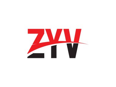 Beyaz arkaplanda izole edilmiş ZYV harfleri, vektör logosu