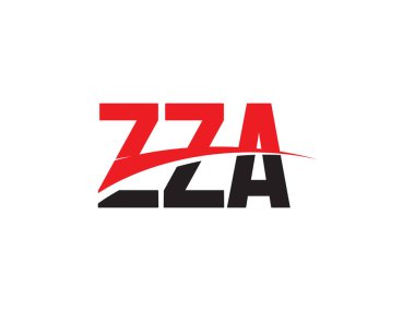 Beyaz arkaplanda izole edilmiş ZZA harfleri, vektör logosu