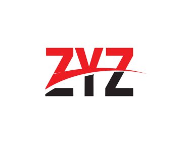 Beyaz arkaplan ve vektör logosunda ZYZ harfleri izole edildi
