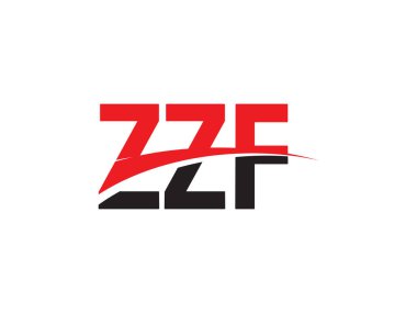 Beyaz arkaplan ve vektör logosunda ZZF harfleri izole edildi