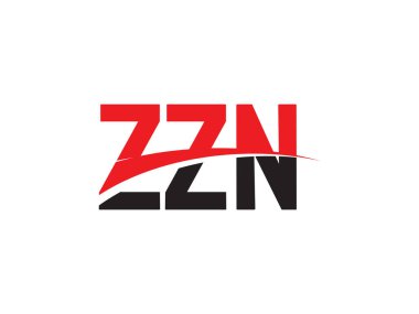 Beyaz arkaplanda izole edilmiş zzn harfleri, vektör logosu