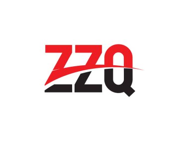 Beyaz arkaplanda izole edilmiş zzq harfleri, vektör logosu