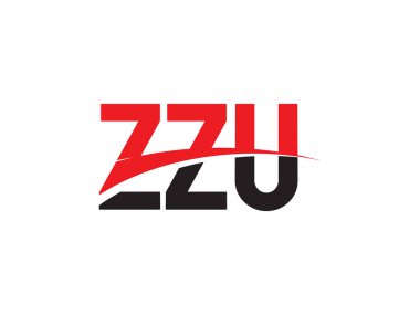 Beyaz arkaplanda izole edilmiş zzu harfleri, vektör logosu
