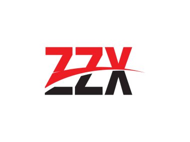 Beyaz arkaplanda izole edilmiş zzx harfleri, vektör logosu