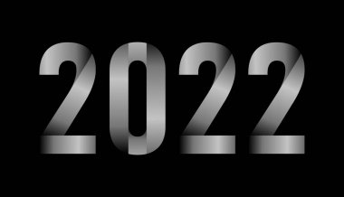 Sayı resmi tasarımı, yaratıcı mutlu yıllar 2022 tasarımı, vektör illüstrasyonu 