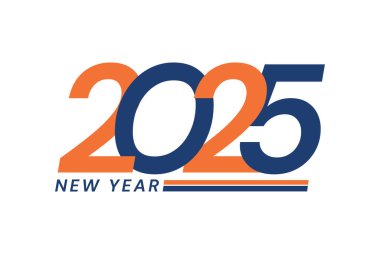 Sayı resmi tasarımı, logolar, mutlu yıllar 2025 tasarımı, vektör illüstrasyonu 