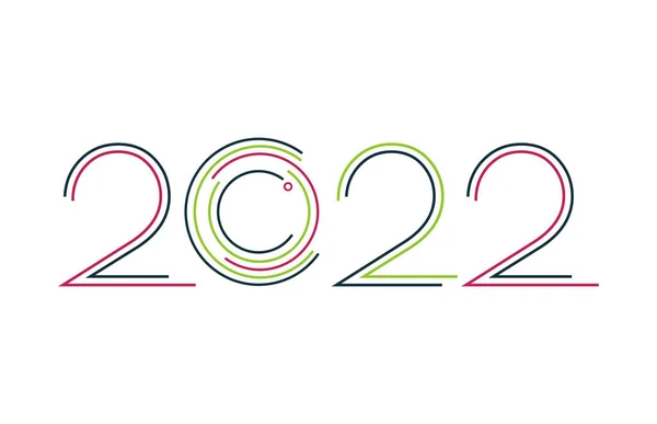 Numéro Conception Image Bonne Année Créative 2022 Design Illustration Vectorielle — Image vectorielle