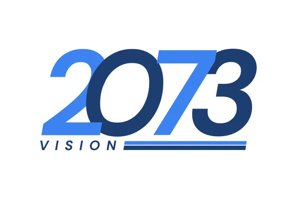 Σχεδιασμός Εικόνας Αριθμού Λογότυπα 2073 Όρασης Σχεδιασμός Έτους Διανυσματική Απεικόνιση — Διανυσματικό Αρχείο