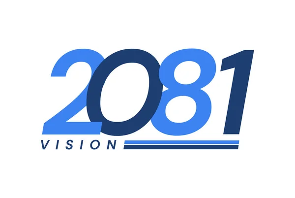 Projekt Obrazu Numer Wizja 2081 Logo Projekt Roku Ilustracja Wektor — Wektor stockowy