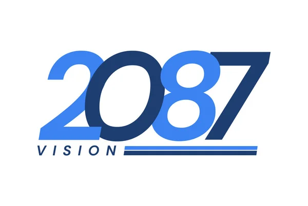 Σχεδιασμός Εικόνας Αριθμού Λογότυπα 2087 Σχεδιασμός Έτους Διανυσματική Απεικόνιση — Διανυσματικό Αρχείο