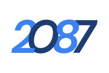 Sayı resmi tasarımı, 2087 logo, mutlu yıllar tasarımı, vektör illüstrasyonu