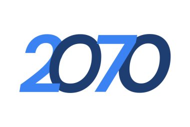 Sayı resmi tasarımı, 2070 logosu, mutlu yıllar tasarımı, vektör illüstrasyonu