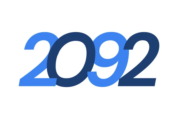 Sayı Resmi Tasarımı 2092 Logosu Mutlu Yıllar Tasarımı Vektör Illüstrasyonu — Stok Vektör