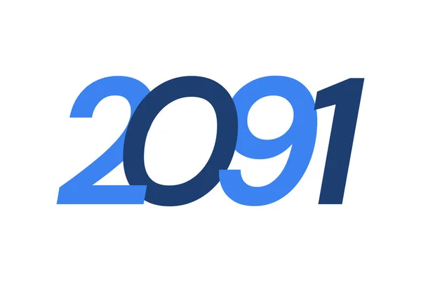 Desenho Imagem Numérica 2091 Logotipos Feliz Ano Novo Design Ilustração —  Vetores de Stock
