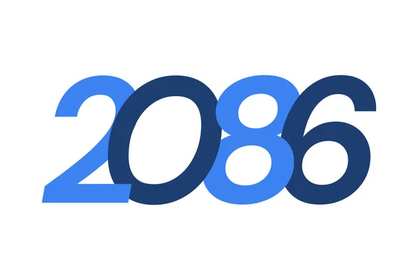 Sayı Resmi Tasarımı 2086 Logosu Mutlu Yıllar Tasarımı Vektör Illüstrasyonu — Stok Vektör