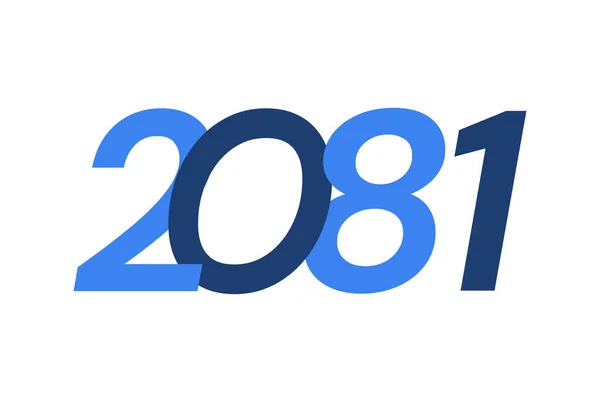 Sayı Resmi Tasarımı 2081 Logo Mutlu Yıllar Tasarımı Vektör Illüstrasyonu — Stok Vektör