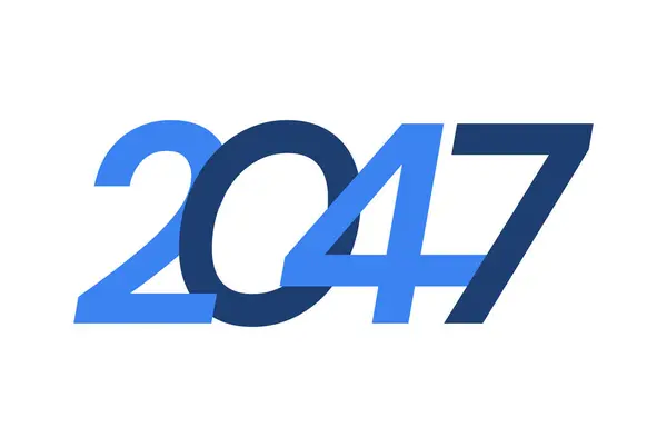 Numero Immagine Design 2047 Loghi Felice Anno Nuovo 2047 Design — Vettoriale Stock